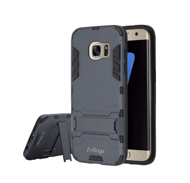 Galaxy S7 Edge Case Z-Roya Robot-Bear Dual Layer Protective Hybird Armor Case black